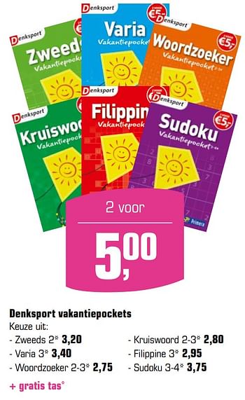 Aanbiedingen Denksport vakantiepockets zweeds - Huismerk - Primera - Geldig van 03/07/2017 tot 27/08/2017 bij Primera