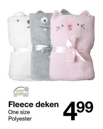 Aanbiedingen Fleece deken - Huismerk - Zeeman  - Geldig van 01/07/2017 tot 31/12/2017 bij Zeeman