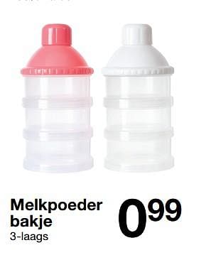 Aanbiedingen Melkpoeder bakje - Huismerk - Zeeman  - Geldig van 01/07/2017 tot 31/12/2017 bij Zeeman