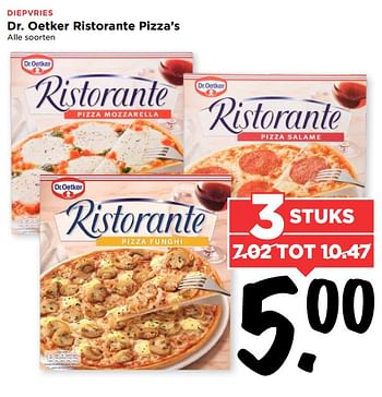 Aanbiedingen Dr. oetker ristorante pizza`s - Dr. Oetker - Geldig van 02/07/2017 tot 08/07/2017 bij Vomar