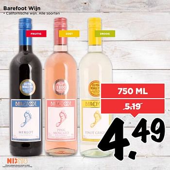 Aanbiedingen Barefoot wijn - Rode wijnen - Geldig van 02/07/2017 tot 08/07/2017 bij Vomar
