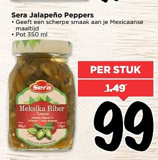 Aanbiedingen Sera jalapeño peppers - Sera - Geldig van 02/07/2017 tot 08/07/2017 bij Vomar