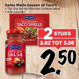 Aanbiedingen Santa maria sauzen of taco`s - Santa Maria - Geldig van 02/07/2017 tot 08/07/2017 bij Vomar