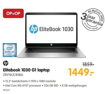 Aanbiedingen Hp elitebook 1030 g1 laptop z8v16uc#aba - HP - Geldig van 22/06/2017 tot 09/07/2017 bij MyCom