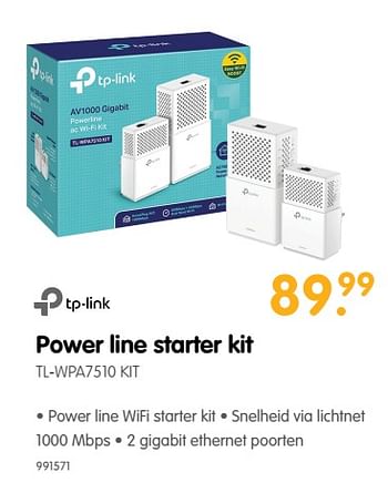 Aanbiedingen Tp link power line starter kit tl-wpa7510 kit - TP-LINK - Geldig van 22/06/2017 tot 09/07/2017 bij MyCom