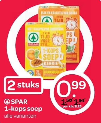 Aanbiedingen 1-kops soep - Spar - Geldig van 27/06/2017 tot 12/07/2017 bij Spar