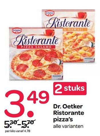 Aanbiedingen Dr. oetker ristorante pizza`s - Dr. Oetker - Geldig van 27/06/2017 tot 12/07/2017 bij Spar