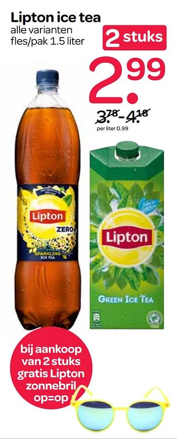 Aanbiedingen Lipton ice tea - Lipton - Geldig van 27/06/2017 tot 12/07/2017 bij Spar