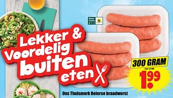 Aanbiedingen Beierse braadworst - Huismerk - Dirk - Geldig van 02/07/2017 tot 08/07/2017 bij Lekker Doen