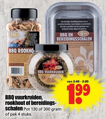 Aanbiedingen Bbq vuurkruiden, rookhout of bereidingsschalen - Huismerk - Dirk - Geldig van 02/07/2017 tot 08/07/2017 bij Lekker Doen