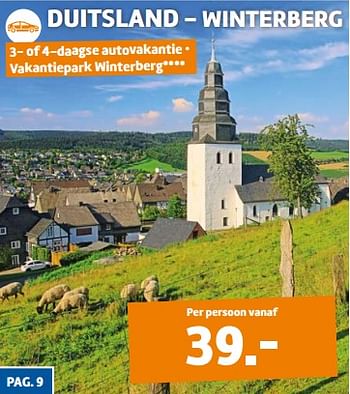 Aanbiedingen 3- of 4-daagse autovakantie vakantiepark winterberg - Huismerk - Lidl - Geldig van 01/07/2017 tot 31/08/2017 bij Lidl