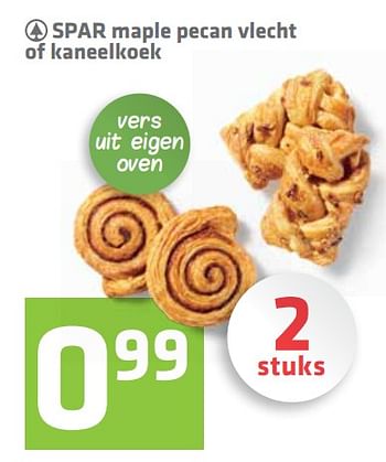 Aanbiedingen Spar maple pecan vlecht of kaneelkoek - Spar - Geldig van 29/06/2017 tot 12/07/2017 bij Attent