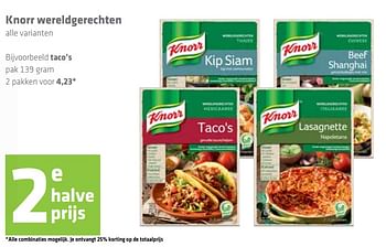 Aanbiedingen Knorr wereldgerechten taco`s - Knorr - Geldig van 29/06/2017 tot 12/07/2017 bij Attent