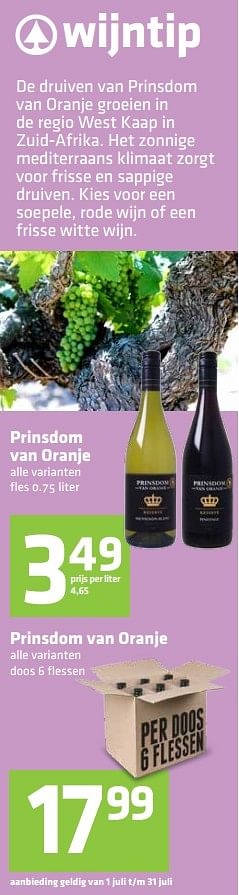 Aanbiedingen Prinsdom van oranje - Witte wijnen - Geldig van 29/06/2017 tot 12/07/2017 bij Attent