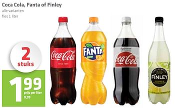 Aanbiedingen Coca cola, fanta of finley - Huismerk - Attent - Geldig van 29/06/2017 tot 12/07/2017 bij Attent