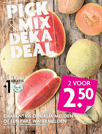 Aanbiedingen Charentais of galia meloen of een part watermeloen - Huismerk - Deka Markt - Geldig van 02/07/2017 tot 08/07/2017 bij Deka Markt