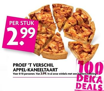 Aanbiedingen Proef `t verschil appel-kaneeltaart - Huismerk - Deka Markt - Geldig van 02/07/2017 tot 08/07/2017 bij Deka Markt