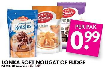 Aanbiedingen Lonka soft nougat of fudge - Lonka - Geldig van 02/07/2017 tot 08/07/2017 bij Deka Markt