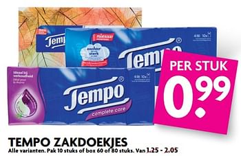 Aanbiedingen Tempo zakdoekjes - Tempo - Geldig van 02/07/2017 tot 08/07/2017 bij Deka Markt