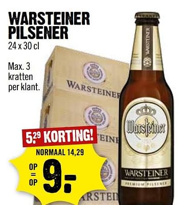 Aanbiedingen Warsteiner pilsener - Warsteiner - Geldig van 02/07/2017 tot 08/07/2017 bij Dirk III