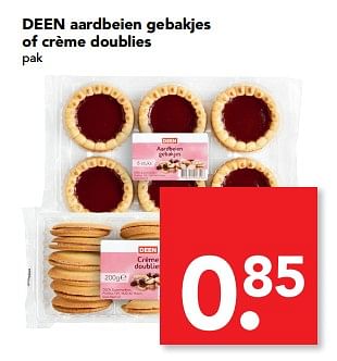 Aanbiedingen Deen aardbeien gebakjes of crème doublies - Huismerk deen supermarkt - Geldig van 02/07/2017 tot 08/07/2017 bij Deen Supermarkten