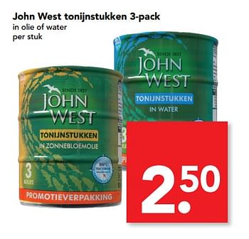 Aanbiedingen John west tonijnstukken 3-pack - John West - Geldig van 02/07/2017 tot 08/07/2017 bij Deen Supermarkten