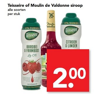 Aanbiedingen Teisseire of moulin de valdonne siroop - Teisseire - Geldig van 02/07/2017 tot 08/07/2017 bij Deen Supermarkten