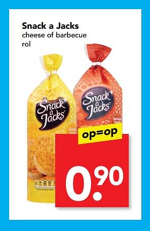 Aanbiedingen Snack a jacks cheese of barbecue - Snack a Jack - Geldig van 02/07/2017 tot 08/07/2017 bij Deen Supermarkten