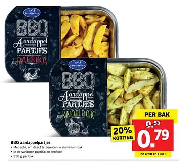 Aanbiedingen Bbq aardappelpartjes - Saladinettes - Geldig van 02/07/2017 tot 09/07/2017 bij Lidl