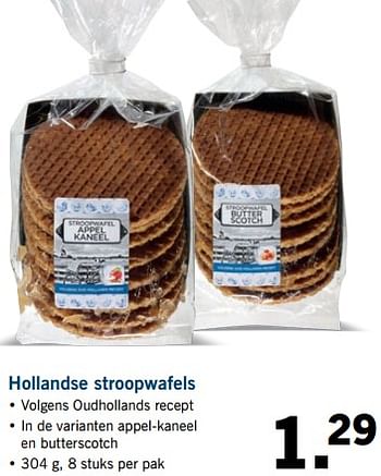 Aanbiedingen Hollandse stroopwafels - Huismerk - Lidl - Geldig van 02/07/2017 tot 09/07/2017 bij Lidl