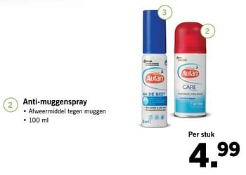 Aanbiedingen Anti-muggenspray - Autan - Geldig van 02/07/2017 tot 09/07/2017 bij Lidl