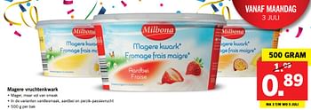 Aanbiedingen Magere vruchtenkwark - Milbona - Geldig van 02/07/2017 tot 09/07/2017 bij Lidl