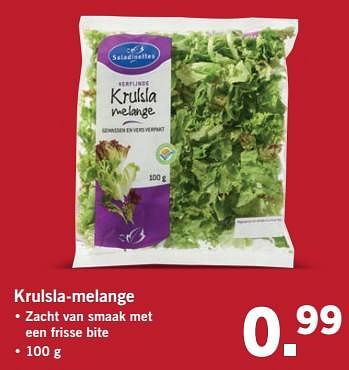 Aanbiedingen Krulsla-melange - Saladinettes - Geldig van 02/07/2017 tot 09/07/2017 bij Lidl