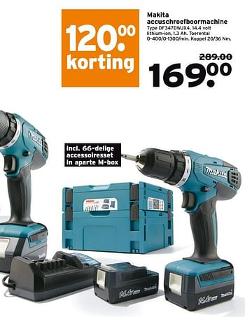 Aanbiedingen Makita accuschroefboormachine - Makita - Geldig van 03/07/2017 tot 09/07/2017 bij Gamma