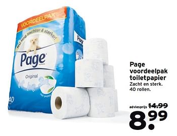 Aanbiedingen Page voordeelpak toiletpapier - Page - Geldig van 03/07/2017 tot 09/07/2017 bij Gamma