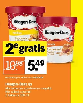 Aanbiedingen Häagen-dazs ijs - Haagen-Dazs - Geldig van 03/07/2017 tot 09/07/2017 bij Albert Heijn