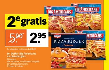 Aanbiedingen Dr. oetker big americans en pizzaburgers - Dr. Oetker - Geldig van 03/07/2017 tot 09/07/2017 bij Albert Heijn