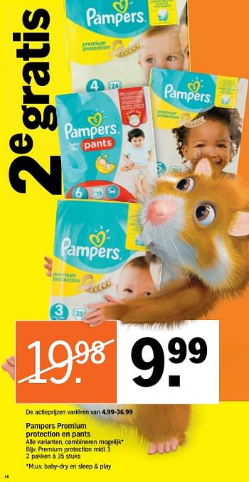 Aanbiedingen Pampers premium protection en pants - Pampers - Geldig van 03/07/2017 tot 09/07/2017 bij Albert Heijn