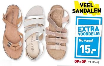 Aanbiedingen Veel sandalen - Blue-Box - Geldig van 03/07/2017 tot 16/07/2017 bij Scapino