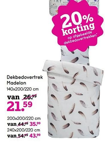 Aanbiedingen Dekbedovertrek madelon - Huismerk - Leen Bakker - Geldig van 03/07/2017 tot 16/07/2017 bij Leen Bakker