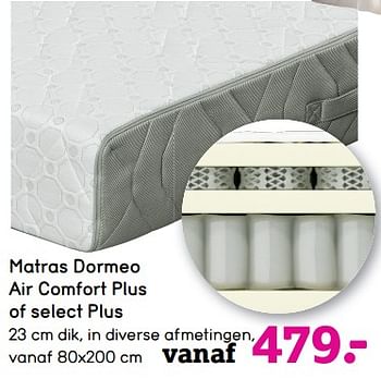 Aanbiedingen Matras dormeo air comfort plus of select plus - Huismerk - Leen Bakker - Geldig van 03/07/2017 tot 16/07/2017 bij Leen Bakker