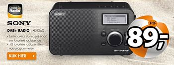 Aanbiedingen Sony dab+ radio xdrs60 - Sony - Geldig van 03/07/2017 tot 09/07/2017 bij Expert