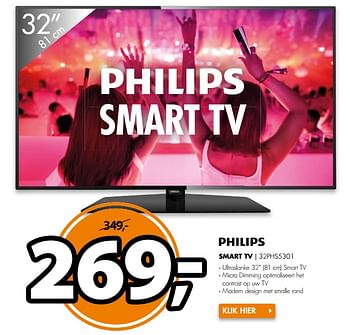 Aanbiedingen Philips smart tv 32phs5301 - Philips - Geldig van 03/07/2017 tot 09/07/2017 bij Expert