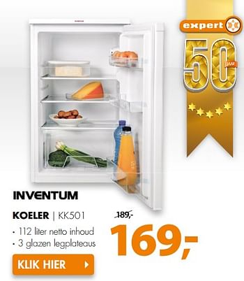 Aanbiedingen Inventum koeler kk501 - Inventum - Geldig van 03/07/2017 tot 09/07/2017 bij Expert