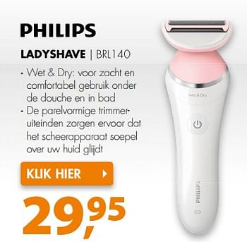 Aanbiedingen Philips ladyshave brl140 - Philips - Geldig van 03/07/2017 tot 09/07/2017 bij Expert