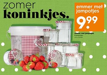 Aanbiedingen Emmer met jampotjes - Huismerk - Blokker - Geldig van 01/07/2017 tot 12/07/2017 bij Blokker