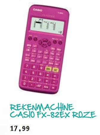 Aanbiedingen Rekenmachine casio fx-82ex roze - Casio - Geldig van 29/06/2017 tot 09/08/2017 bij Bruna