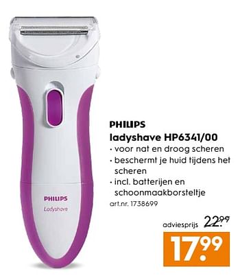 Aanbiedingen Philips ladyshave hp6341-00 - Philips - Geldig van 01/07/2017 tot 12/07/2017 bij Blokker