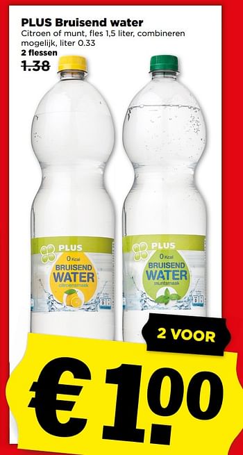 Aanbiedingen Plus bruisend water - Huismerk - Plus - Geldig van 02/07/2017 tot 08/07/2017 bij Plus
