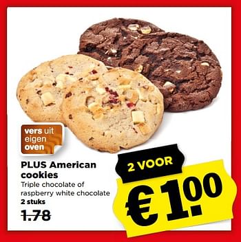 Aanbiedingen Plus american cookies - Huismerk - Plus - Geldig van 02/07/2017 tot 08/07/2017 bij Plus